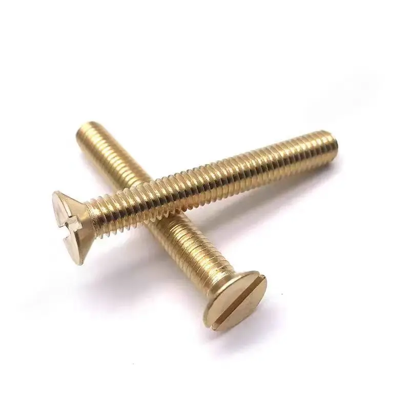 DIN963 Brass Slotted Countersunk Head Screws M3 M4 M5 Flat Head Brass Machine Screws