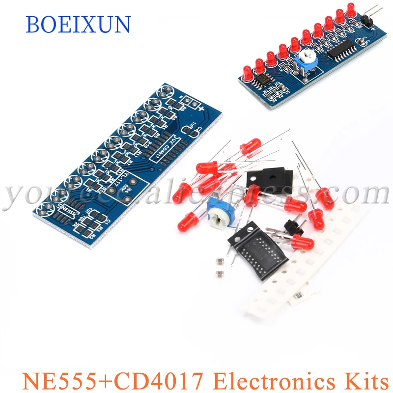 NE555 CD4017 Running LED Flow Light Electronic Production Suite Control Board Module Capacitor Oscillator Clock Siganal DIY Kit