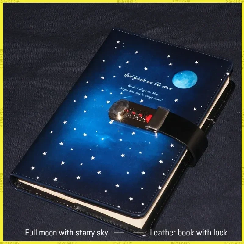 Password Lock Notebook Pu Leather Creative Diary 130 260 Pages Starry Sky Van Gogh Secret Custody Daily Journal Gift For Adult