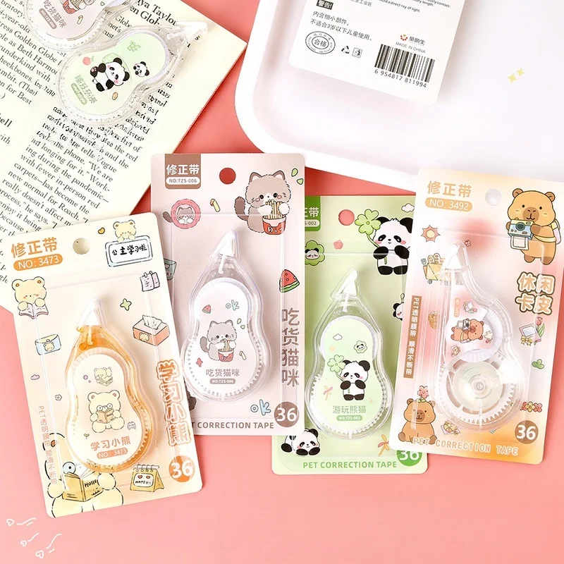 1/4 Piece Cartoon Bear Correction Tape for Elementary School Students, Correction Tape Set, Office Stationery Set, Party Gifts and Prizes