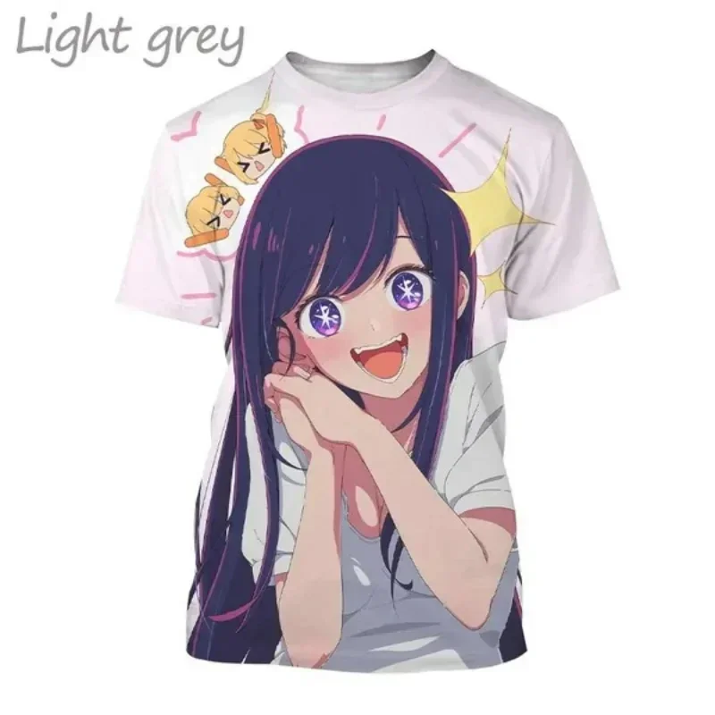 جديد أنيمي Oshi No Ko Ai Hoshino نمط ثلاثية الأبعاد تي شيرت مطبوع الرجال النساء تأثيري قصيرة الأكمام تي شيرت المتضخم تيز ملابس أطفال