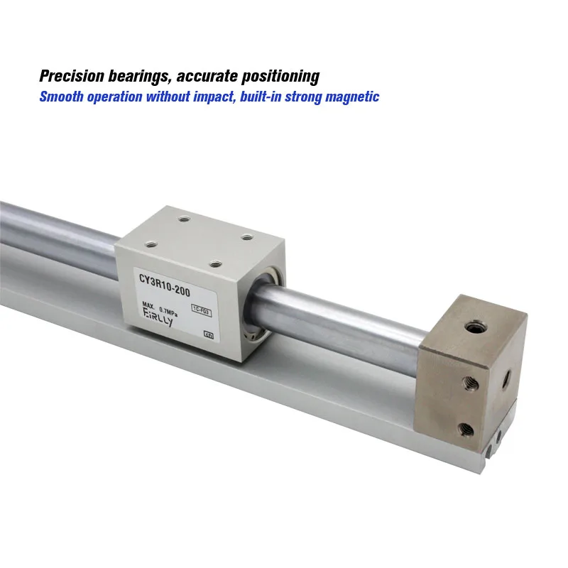CY3R Rodless Cylinder Magnetic Coupling Pneumatic Long Stroke Bore 6 10 15 20 25 32 40 50 63mm stroke 50-100-200-300-400-700mm