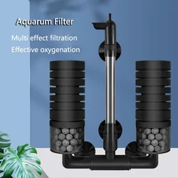 Black Aquarium Filter Suitable for Cleaning and Purifying Large Fish Tanks Air Pump Skimmer Biochemical Sponge Biological Filter