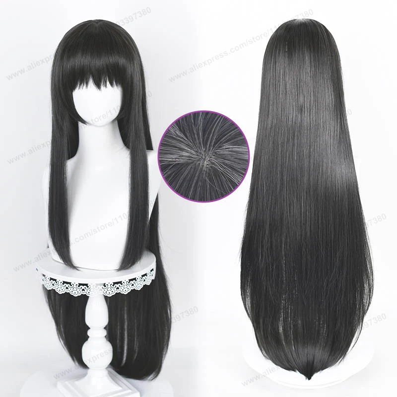 Akemi Homura Cosplay Wig 90cm Long Dark Gray Women Hair Anime Cosplay Wigs Heat Resistant Synthetic Wigs