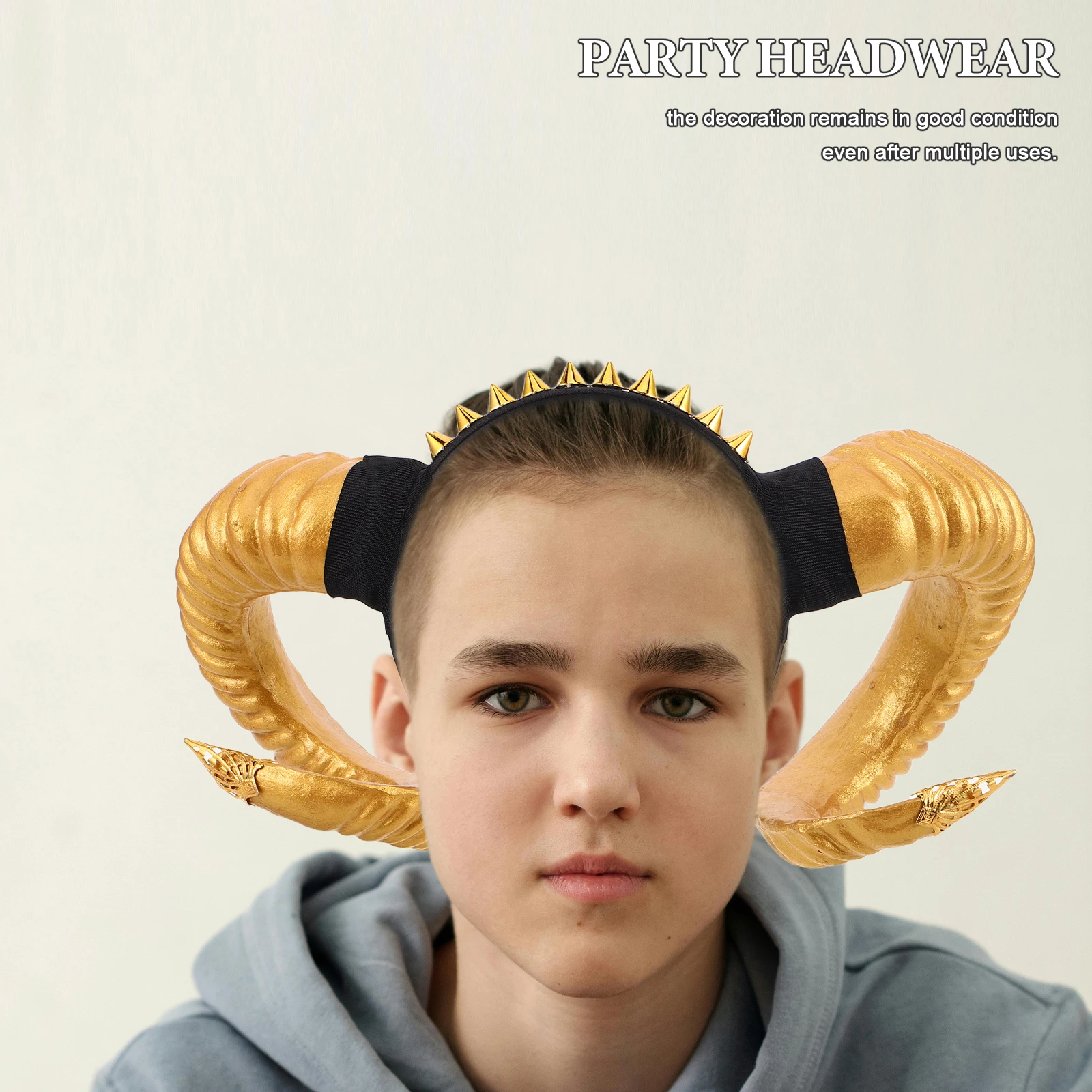 

Halloween Headdress Black Horns Headband Cosplay Hair Hoop Animal Costume Headbands Cow Ear Demon Party Accessories Headwear