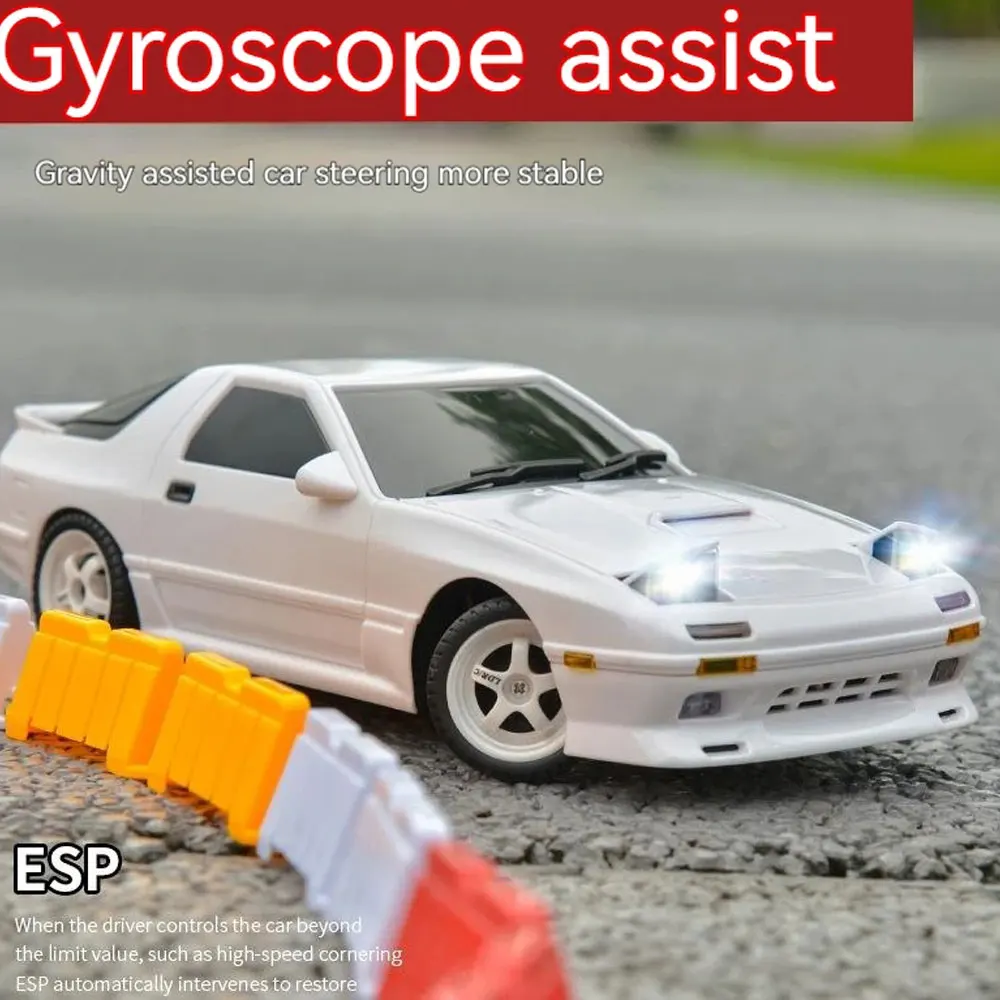 LDRC 1802 1:18 RX7-FC 2.4G Drift Remote Control Car with Gyroscope Metal Drive Shaft Suitable for Adults/Teenagers/Drift Toys