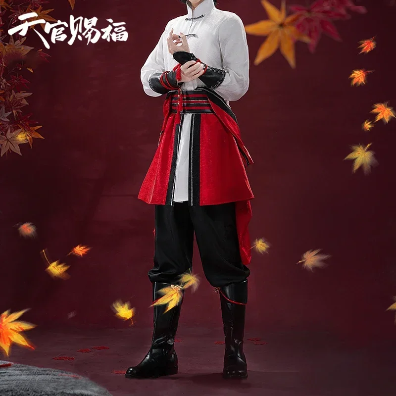 Anime Heaven Official's Blessing San Lang Teenage Hua Cheng Cosplay Ancient-Costume Men Women Red Cool Han Chinese Clothing Suit