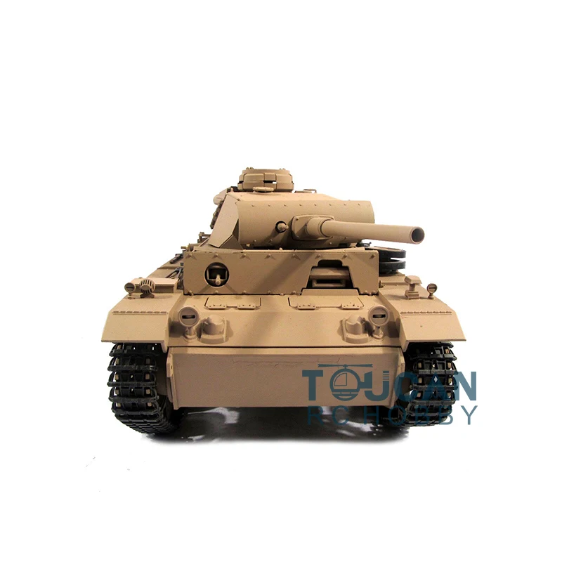 Metal Mato 1/16 Scale Panzer III RTR RC Tank Infrared Barrel Recoil Yellow 1223 360° Rotating Remote Control Toys Car TH00659