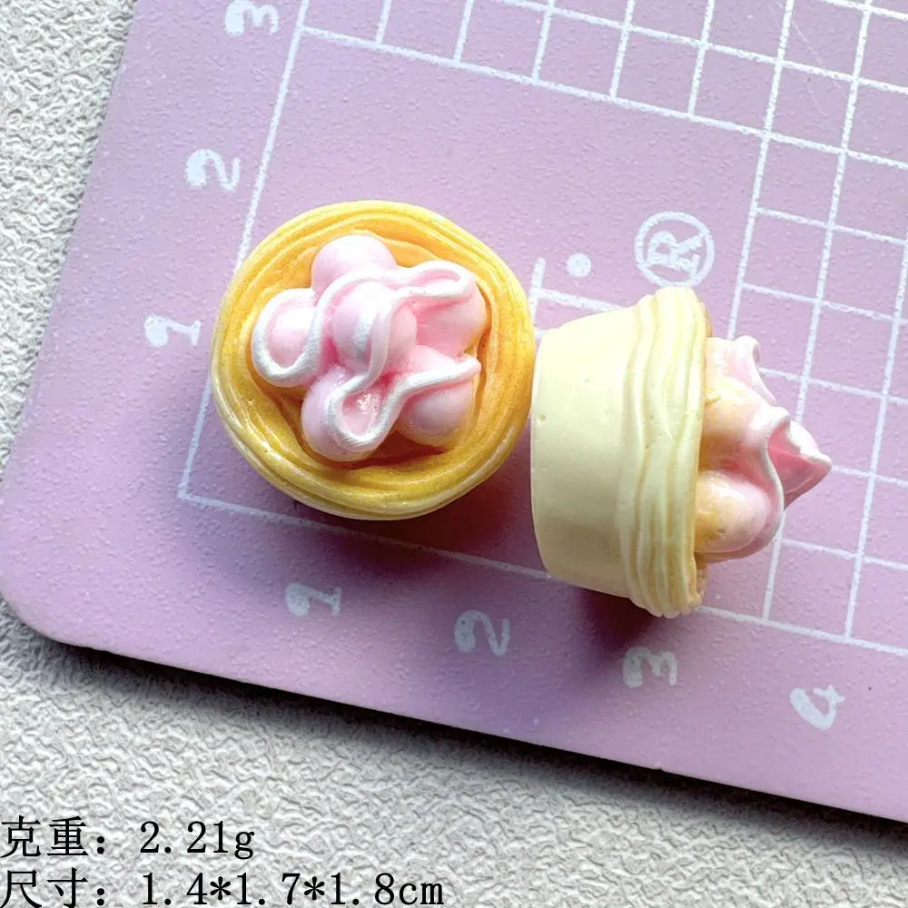 ​​Resin Ice Cream Egg Tart Flatback Cabochon, DIY Shoe Decoration Charms, Miniature Fridge Magnet, Crafting Supplies Accessories