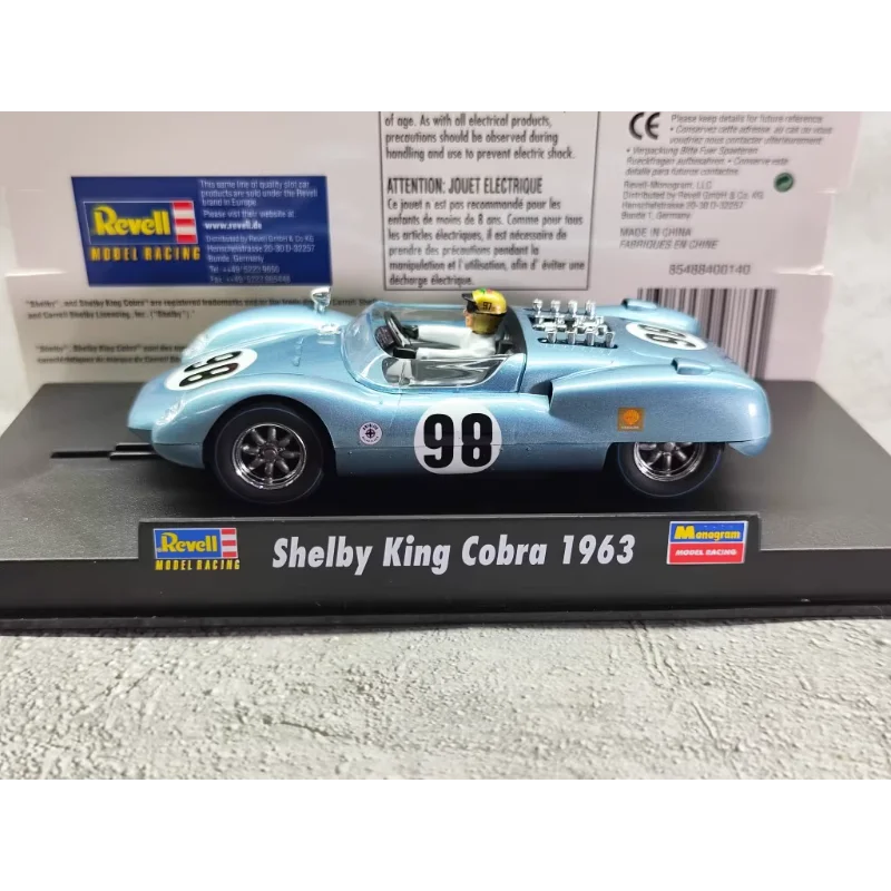 Odlewany REVELL 1/32 Skala Kolaboracja MONOGRAM Samochód Wyścigowy na Torze SHELBY KING COBRA 1963 Model Samochodu ze Stopu Kolekcjonerski Zabawka Prezent