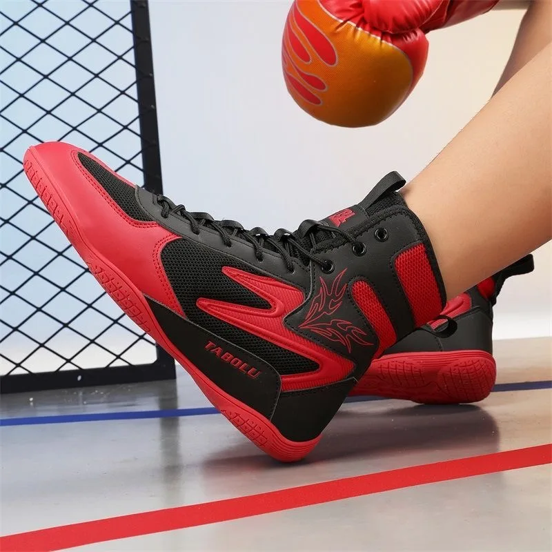 

Роскошные брендовые мужские борцовские ботинки, черно-белые боксерские туфли, мужские дизайнерские боевые туфли для мужчин, тренировочная обувь для спортзала на резиновой подошве