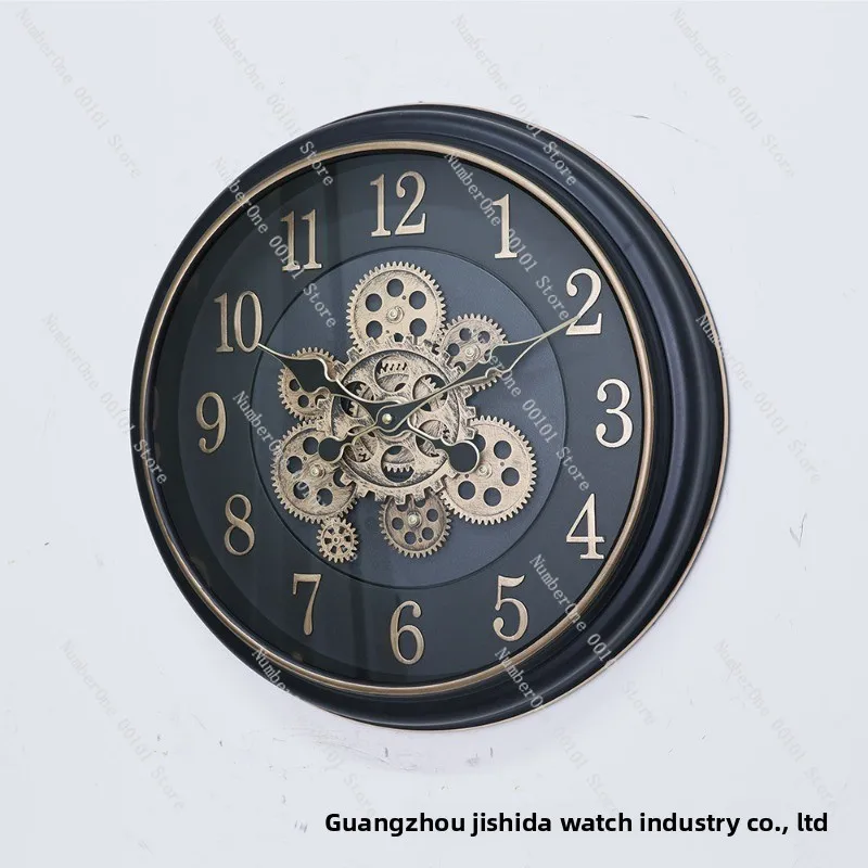 

Industrial Vintage Gear Wall Clock European Retro Creative Decor Wall Clock for Home Public Area