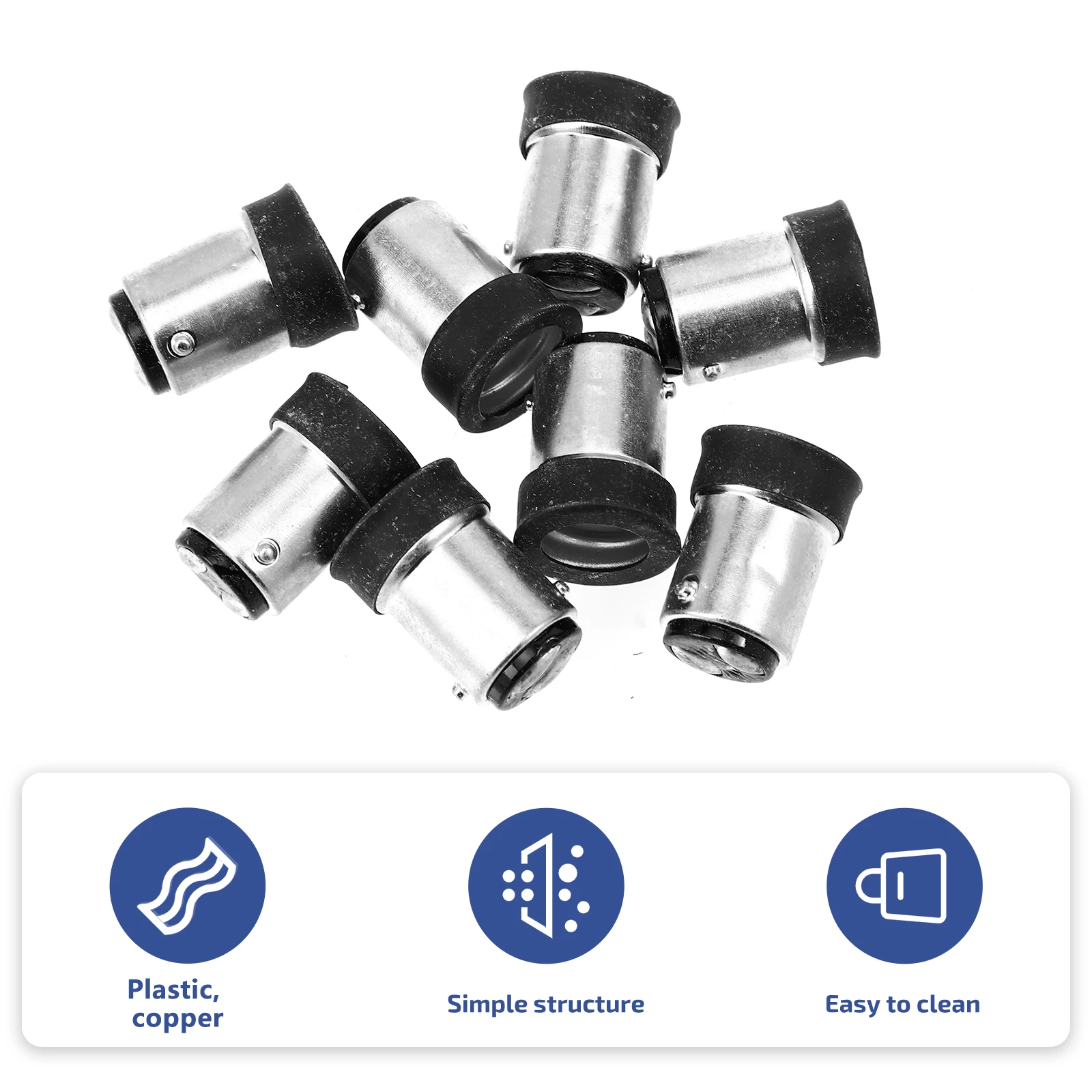 

8 pcs Lamp Holder Adapters Light Bulb Socket Converters Silver Plastic E14 to B15 High Temp Durable Easy Install Garage Workshop