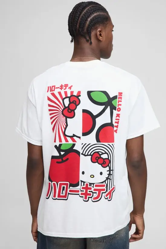 

Hello Kitty Cartoon Character Graphic Printing Summer Autumn Winter Cotton Men's and Women's T-Shirts Short Sleeves Luxury
