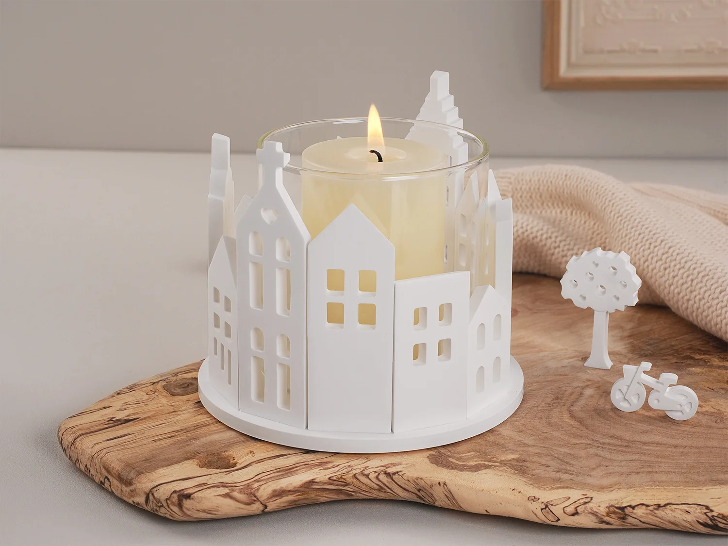Hollow House Design Tealight Candle Holder Silicone Mold DIY Castle Ornaments Gypsum Pouring Resin Mold Home Decor Holiday Gifts