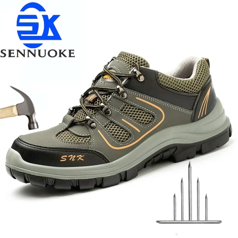 Safety Shoes Men for Work Lightweight Sport Sneakers Steel Toes  Safety Tennis Protection for the Feet Original