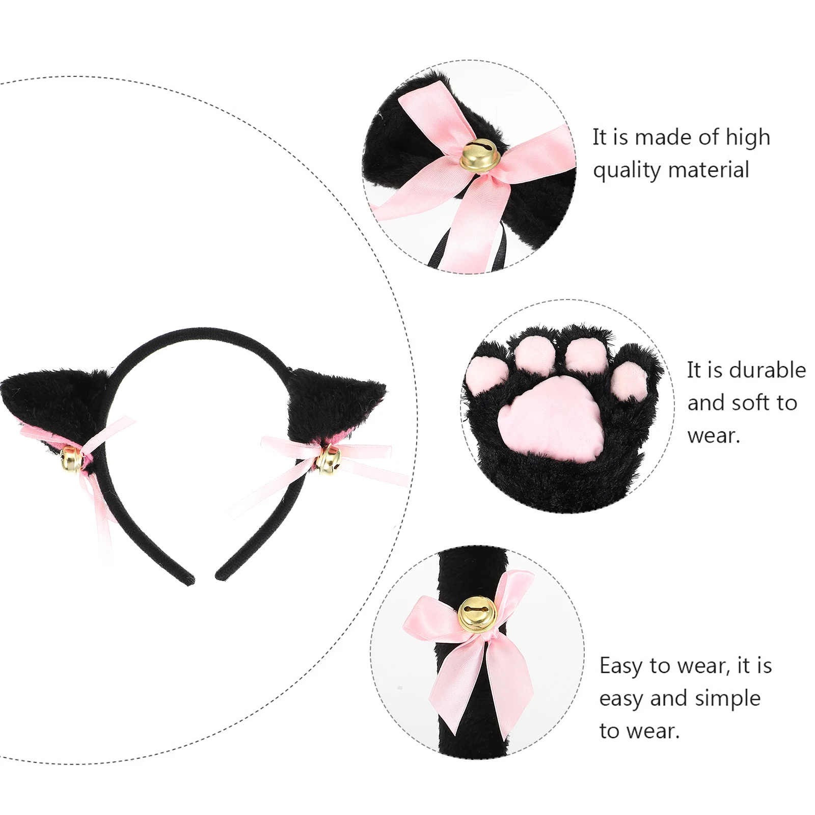 

1 Set Cat Cosplay Costume Kitten Outfit Masquerade Party Role Play Costume Ears Tail Collar Paws Hair Accessories Christmas