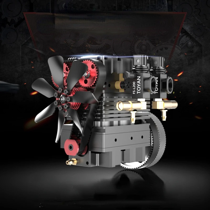 

TOYAN FS-L200 Engine Two-cylinder Four-stroke Methanol Version Engine Model RC Engine Model Red Engine Model