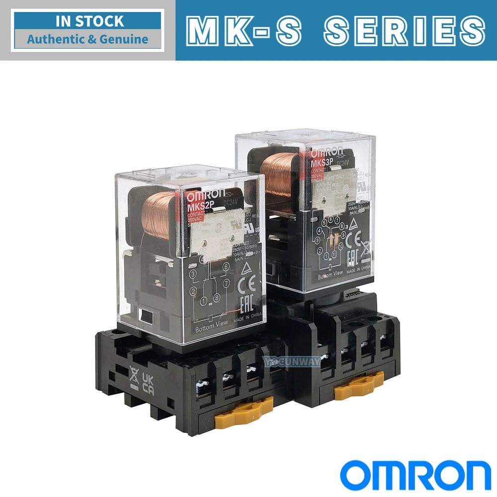 New Authentic Original OMRON General-purpose Relay MKS2P MKS3P MKS2PN MKS3PN MKS2PI -2 DC24V AC220V