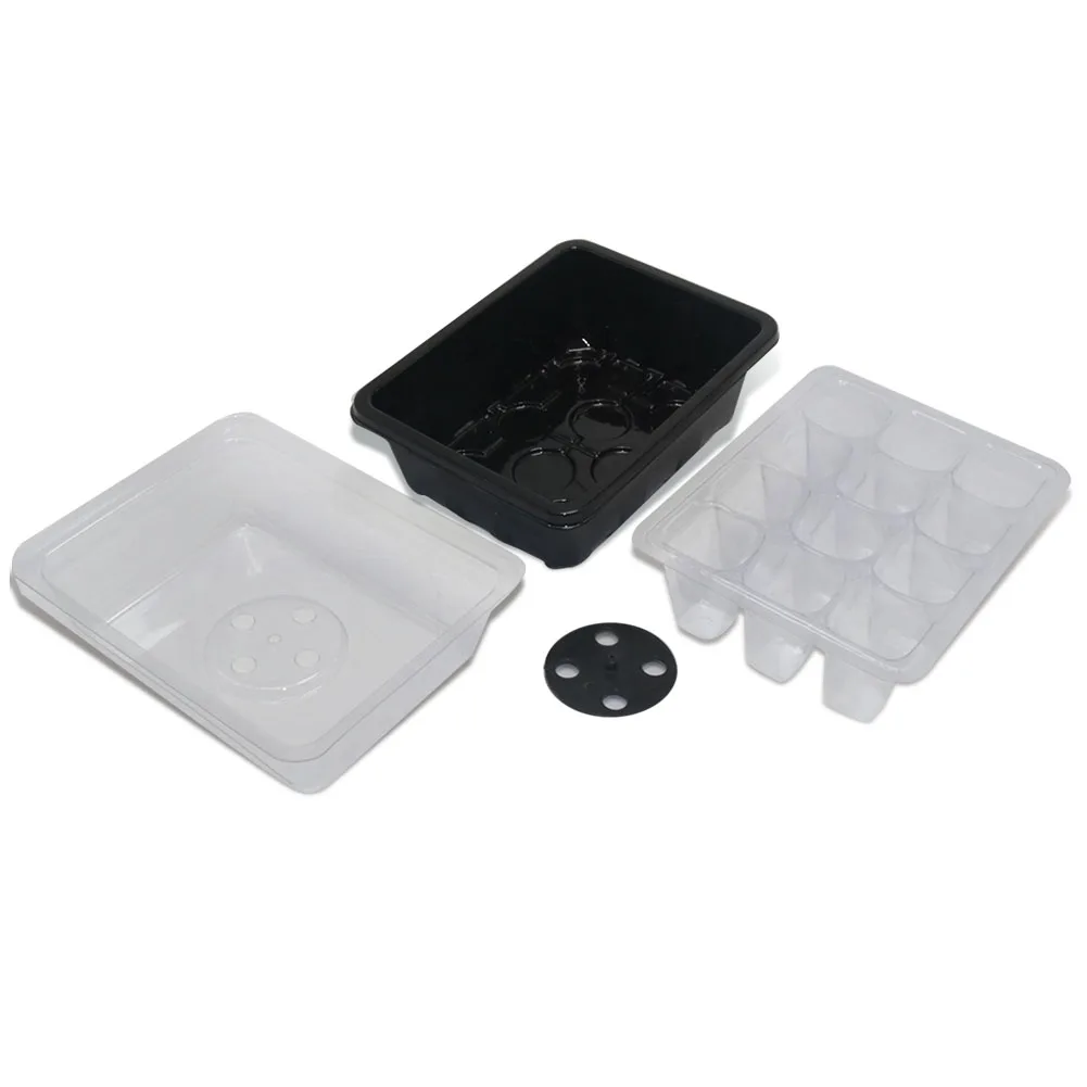 Cells Seed Starter Kit Plant Seeds Grow Box cSeedling Trays Germination Box With Dome And Base for Seeds Growing Starting