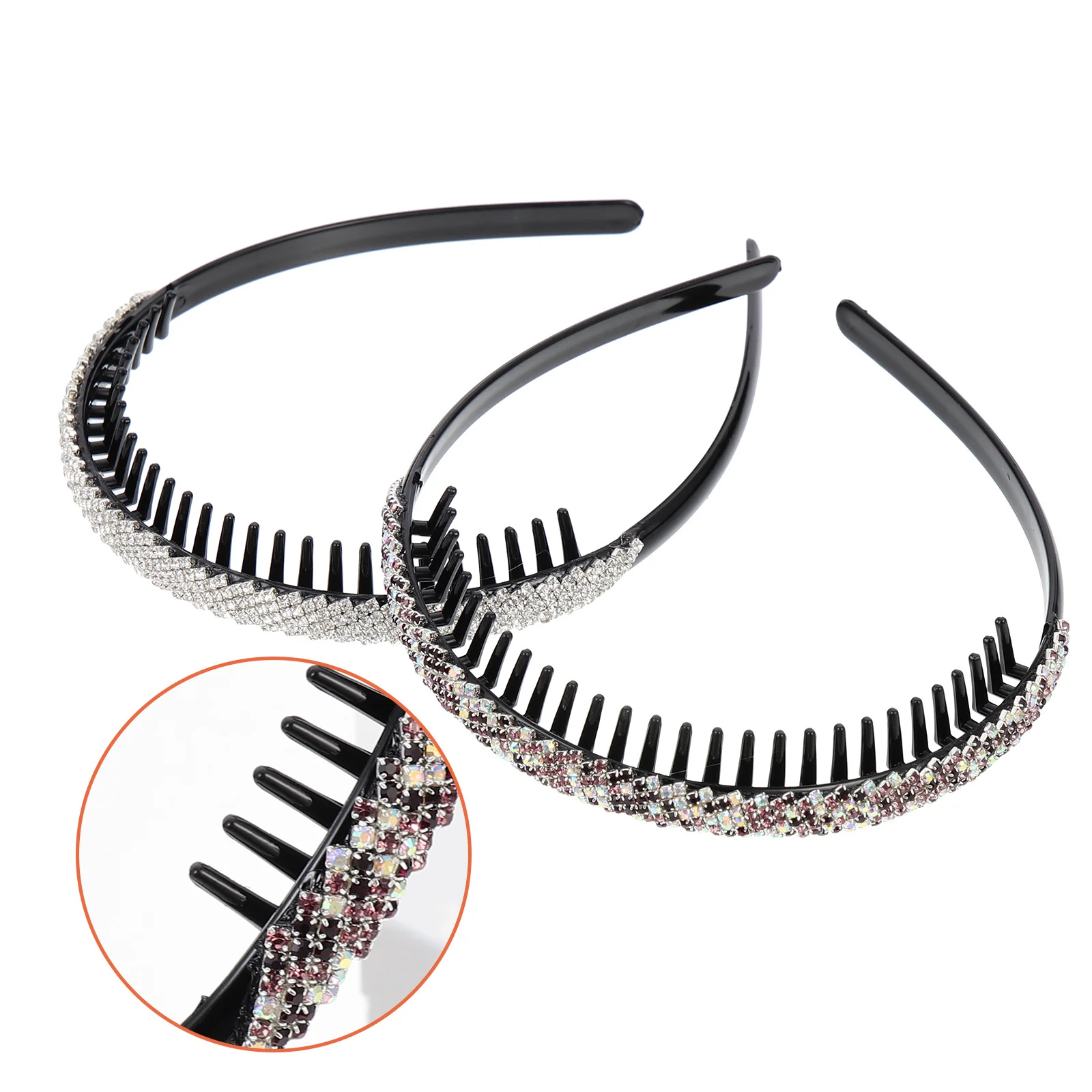 

2 Pcs Thin Rhinestone Headband Women Girls Headbands Hair Hoops for Party Chic Headdress Headgear Hairband