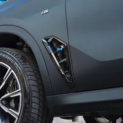 For BMW 2019-21 X5 X5M G05 F95 Glossy black Side Fender Grillle Air Vents Cover
