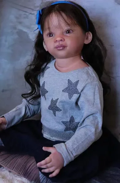 Muñeca Bebé Reborn Personalizada EGO de 32 Pulgadas, Muñeca Meili Ya Terminada con Cabello Injertado a Mano, Regalo de Navidad