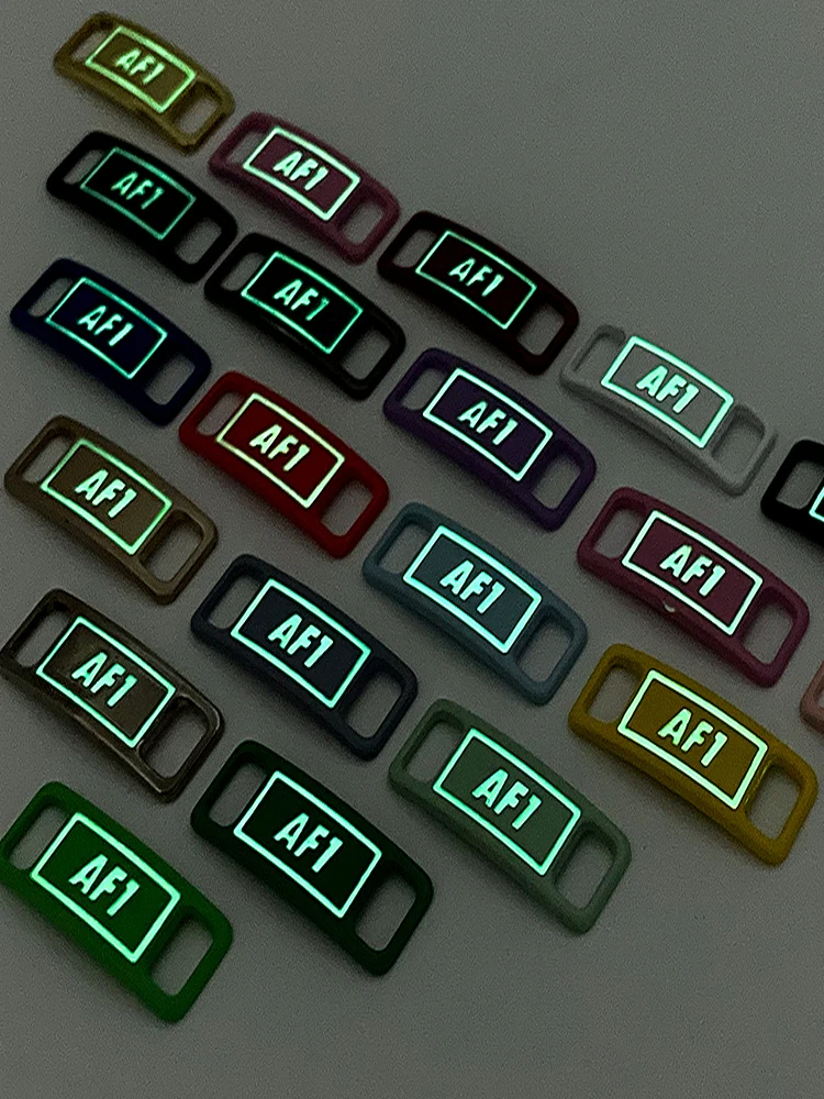 Luminous Shoelaces Buckle AF1 Footwear Decoration Sneaker Decorations Glowing Metal Lock for Shoelace DIY Lace Shoe Accessories