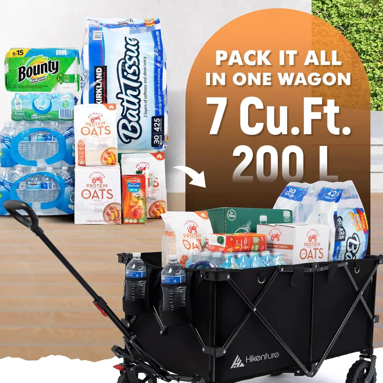 Extra Large Foldable Wagon Cart - 330LBS Capacity, All-Terrain Wheels for Outdoor Garden Beach Transport