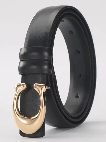 High-quality Women's Fashionable Belt C-shaped Buckle Smooth Buckle Temperament Double-sided Gift For Mother Using Belt