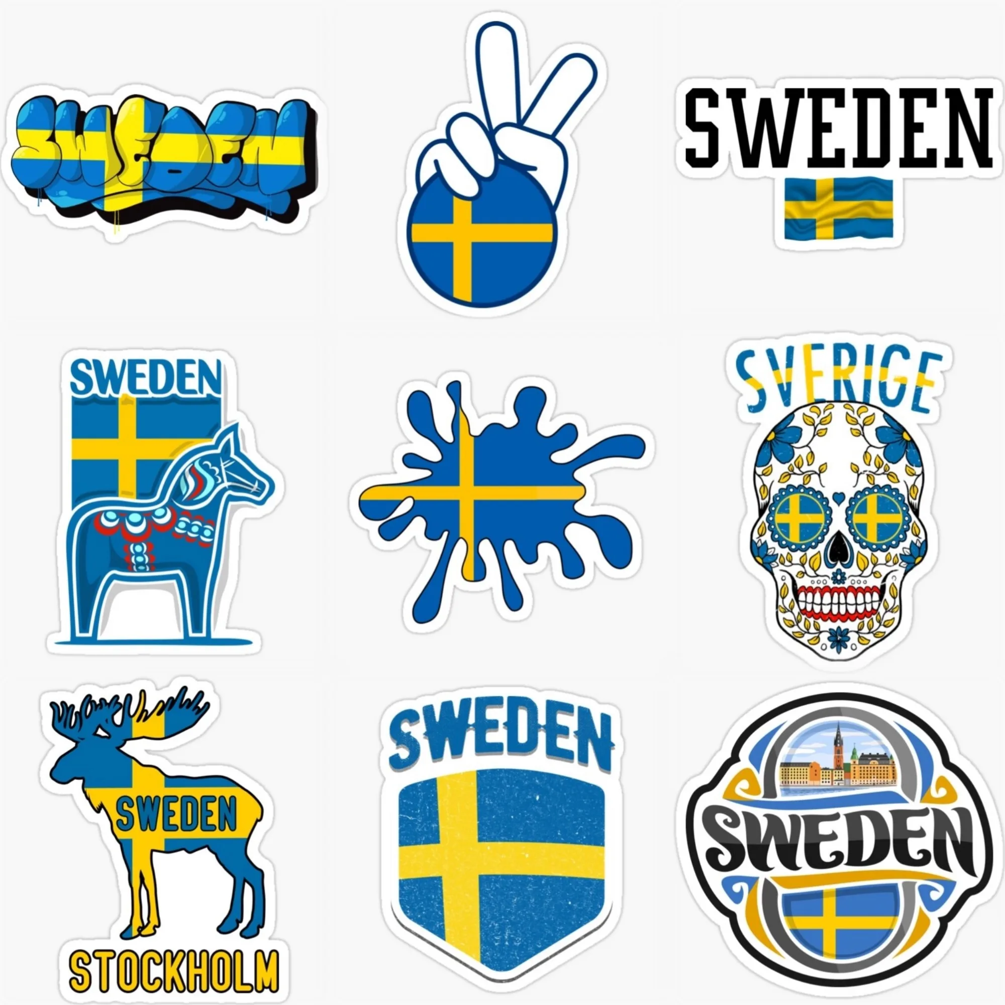 

Sweden Flag Emblem Creative PVC Sticker for Decorate Car Motorcycle Wall Window Helmet Fridge Decal Accessories