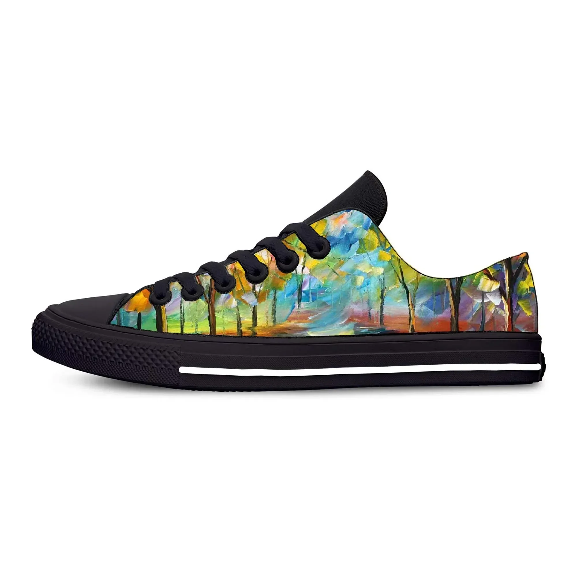 Vincent Van Gogh Starry Night Oil Painting Fashion Casual Cloth Shoes Low Top Comfortable Breathable 3D Print Men Women Sneakers
