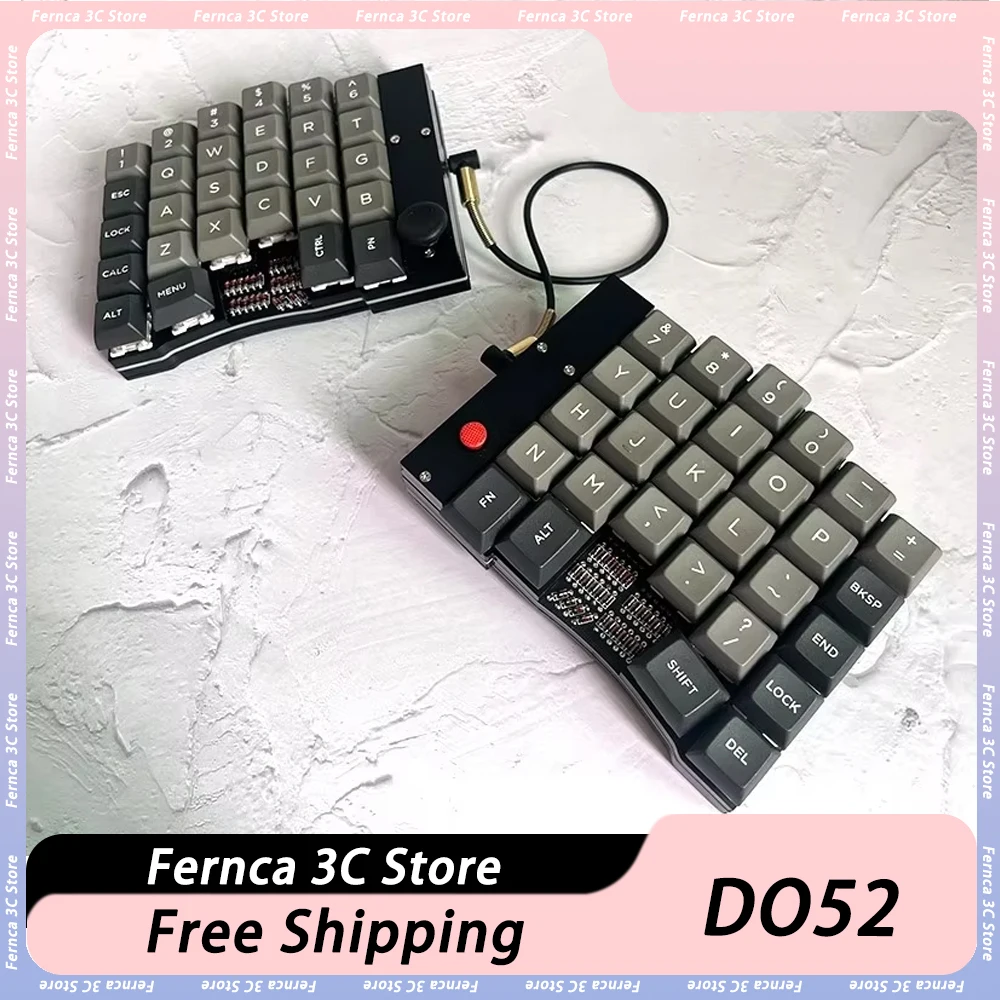 

DO52 Split Keyboard DIY Little Red Dot 50/40% Knob Mechanical Keyboard Pointing Rod Think Pad Keyboard Mouse Teclado Gamer Gifts