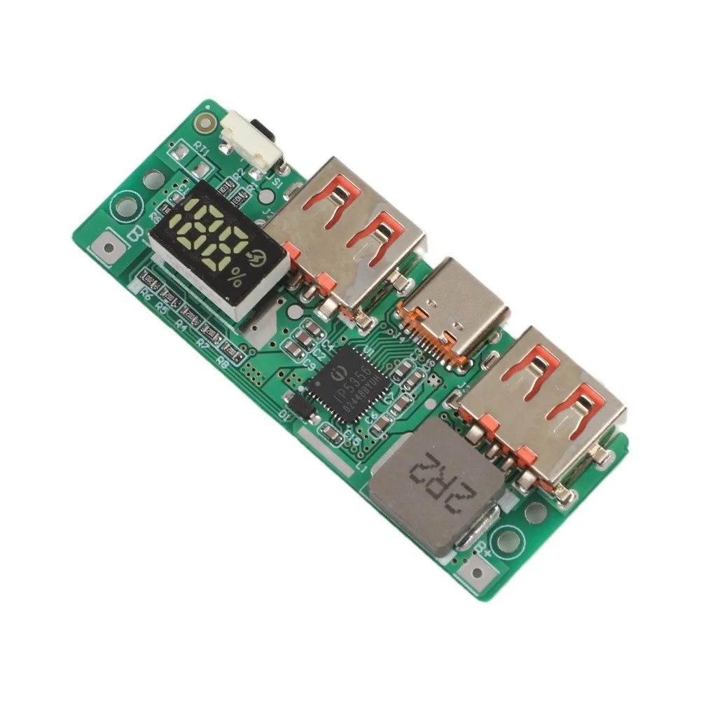 PCB-Based Power Bank Module 5V 3A with Digital Display for Custom Power Supply Design and Portable Energy Projects