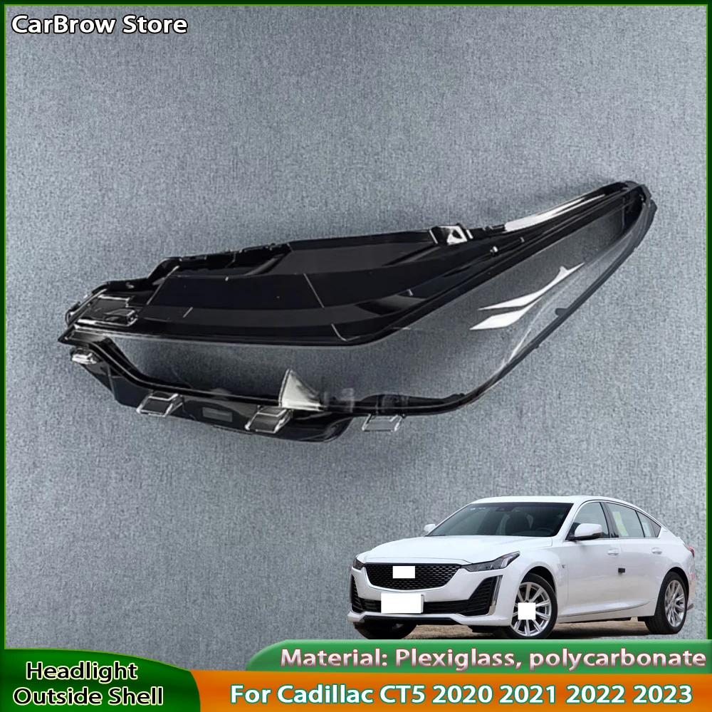 

Прозрачный корпус фары для Cadillac CT5 2020 2021 2022 2023, крышка передней фары, замена оригинального абажура из плексигласа
