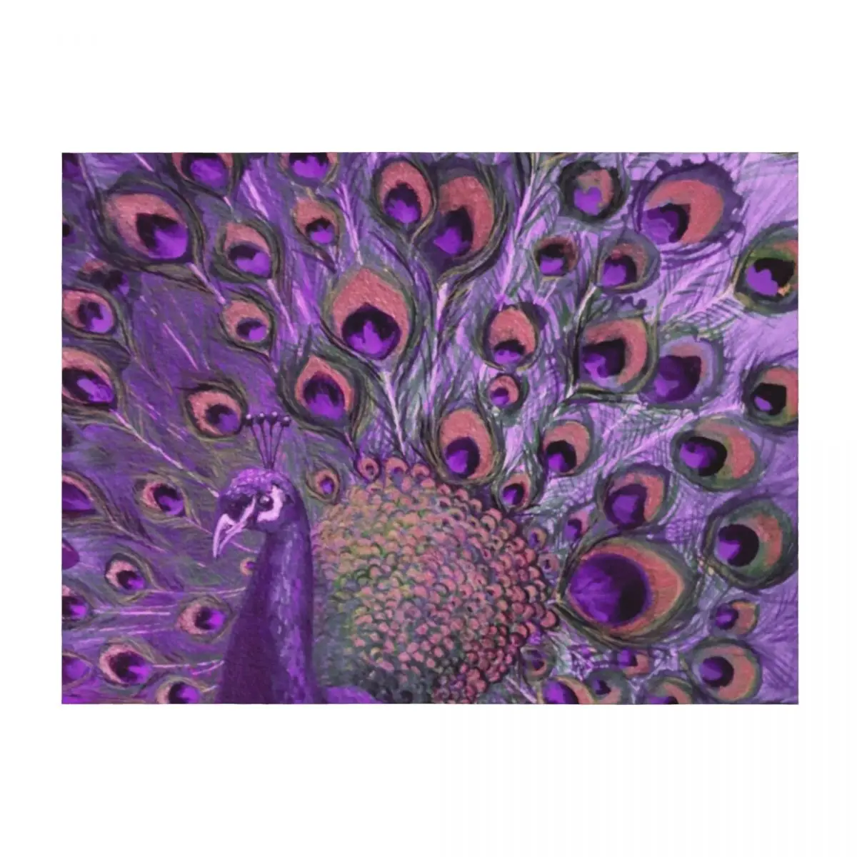

Purple Peacock Full Glory Throw Blanket Retros Blankets Sofas Of Decoration Thin Fashion Sofas Blankets