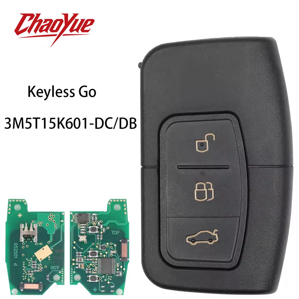 ChaoYue For Ford Mondeo Focus C-Max Galaxy 2005+ Smart Key FCC 3M5T-15K601-DC 433MHz 4D63/4D83 Chip PN 1698112 Keyless Go