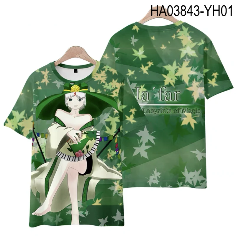 O Reino da Magia T-shirt de impressão 3D, gola redonda, manga curta, popular, anime japonês, streetwear, moda verão, plus size