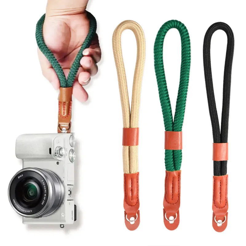 카메라 손목 스트랩, 캐논, 니콘, 소니, 후지, 라이카, 올림푸스 마이크로 싱글 오익 릴리스, 손으로 짠 로프 스트링
