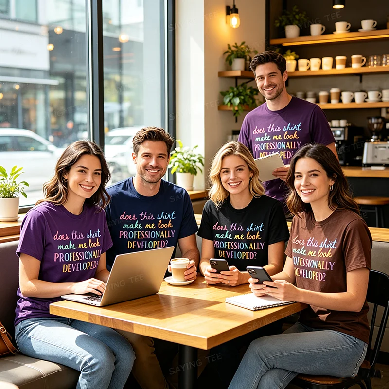 Lässt mich dieses T-Shirt professionell aussehen? Y2K-T-Shirt mit Persönlichkeit für Lehrer, Schulkleidung, Neuheit, Spruch-T-Shirt, Geschenk – Detail 3