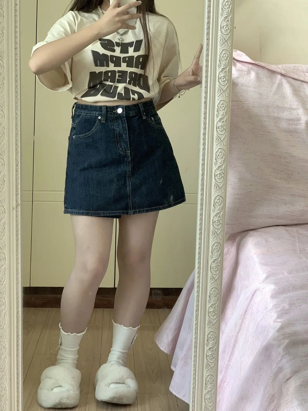 Gonna a trapezio a vita alta per le donne con pera Gonne in denim ort taglie forti Dimagranti f Lunghezza Coreano Sle Pendolarismo