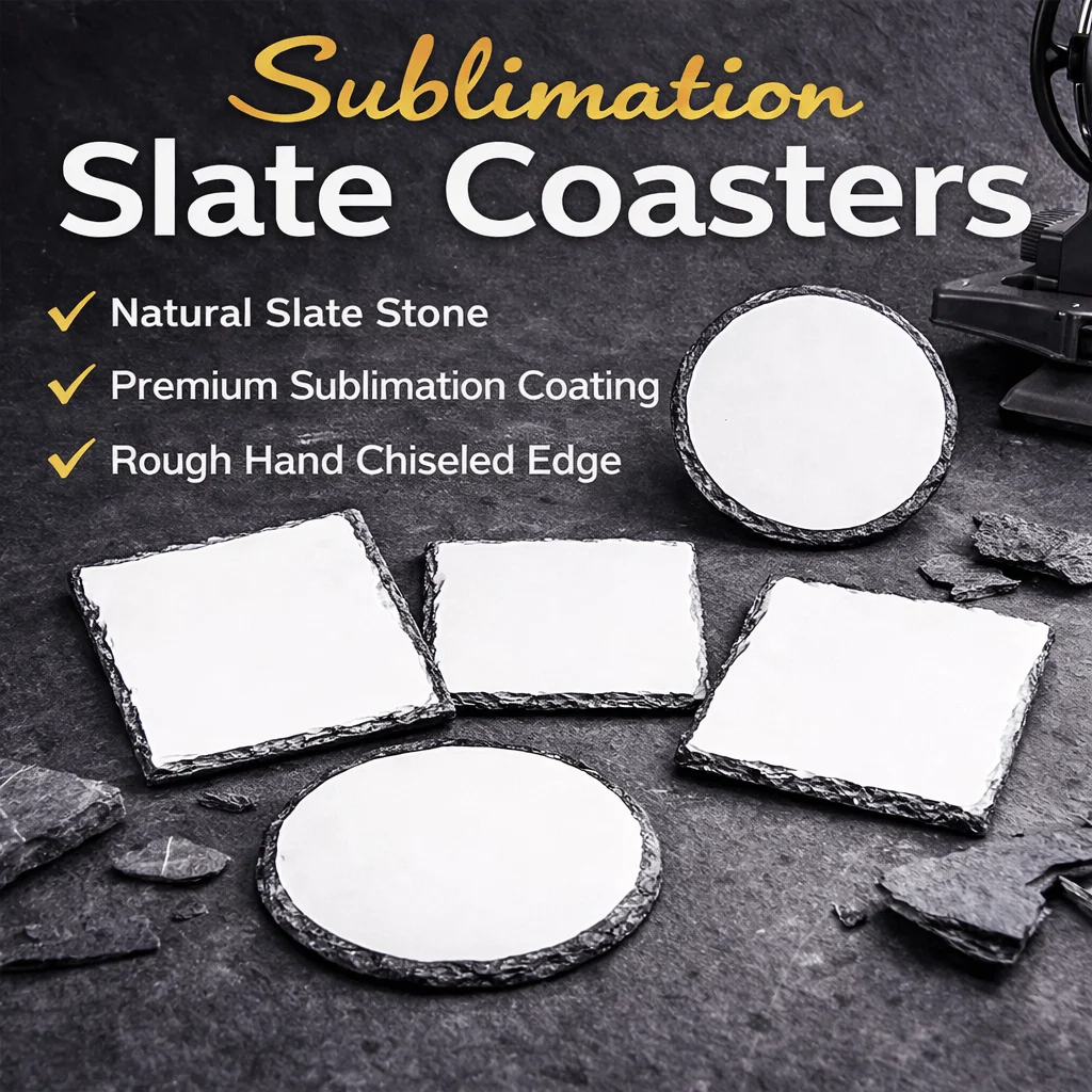 Sublimation Slate Coaster Blank, Natural Rock Stone Heat Transfer Photo Panel for DIY Printing Crafts - view 4