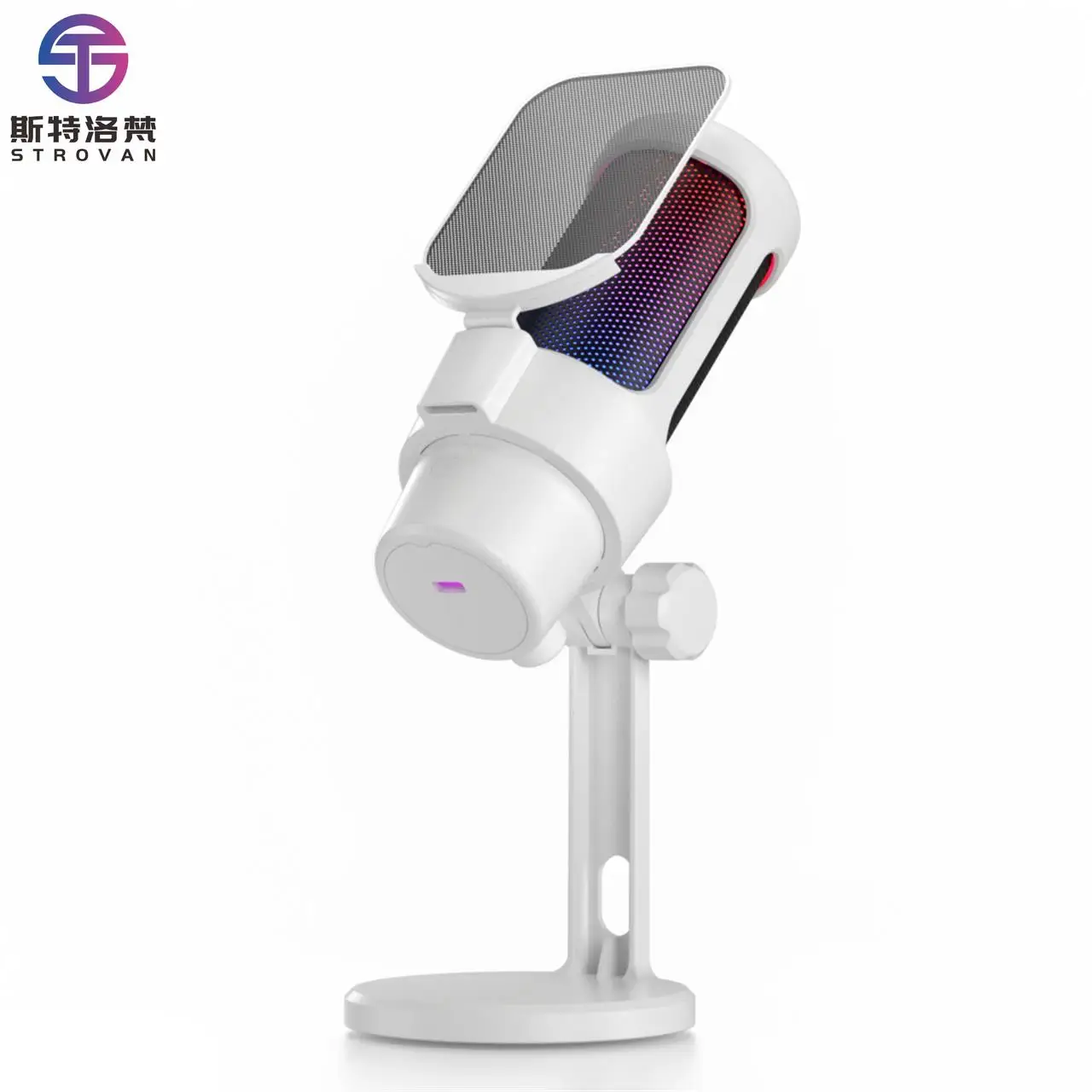 

M8 Professional RGB Gaming Desktop Microphone USB Streaming Studio Condenser Wireless Communication Metal Material Microphone