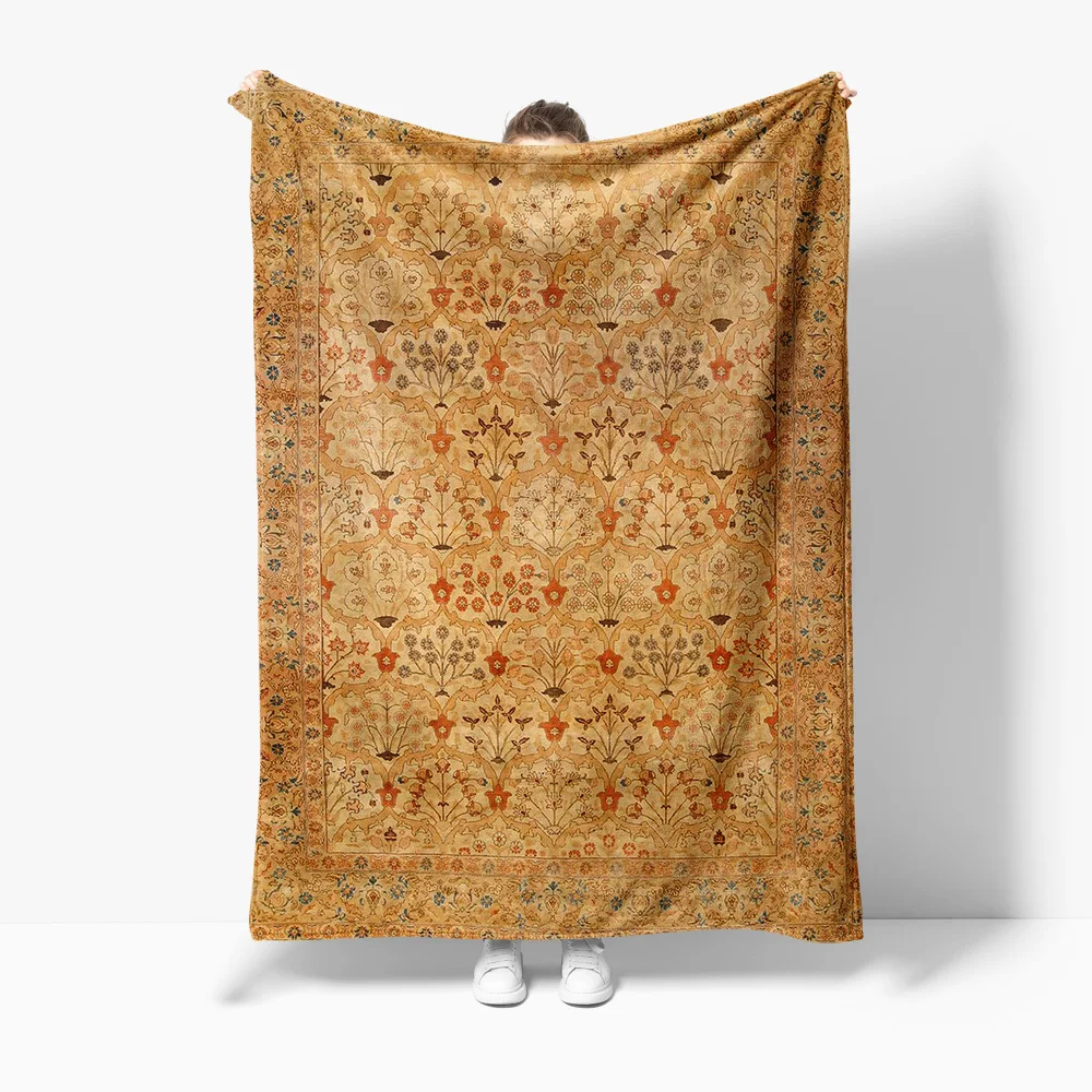 

Warm Autumn Floral Printed Fleece Throw Blanket Soft Cozy Sofa Bed Decorative Cushion Cover Gift