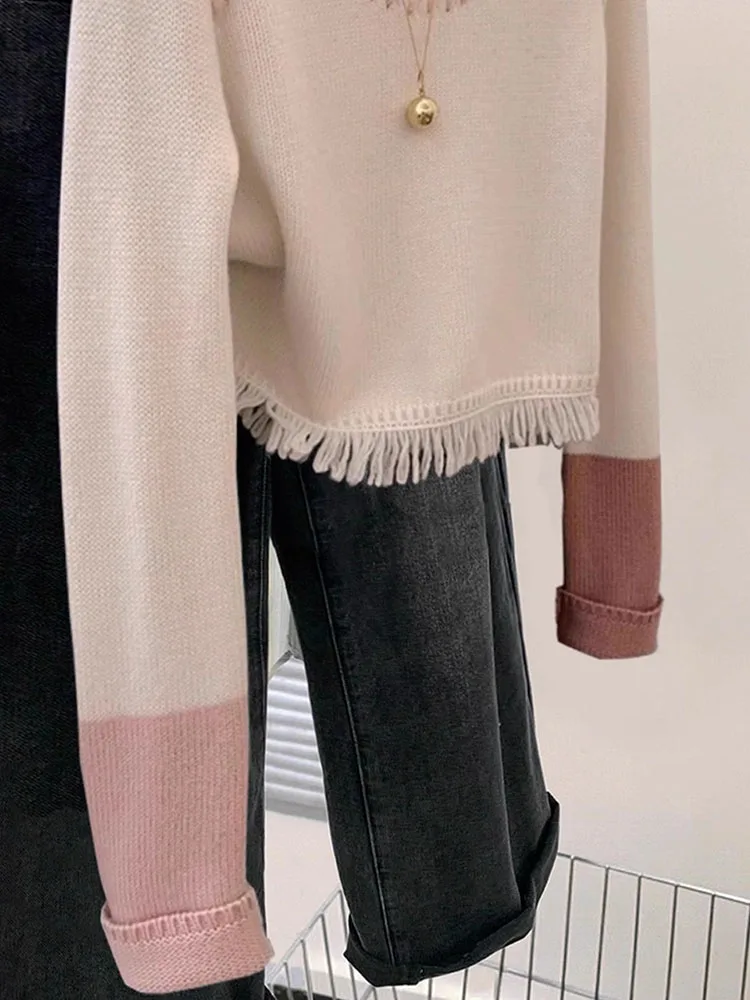 Round Neck Pullover Knitted Tops Autumn Winter New Design Sense Niche Sweater For Women Casual Versatile Long Sleeve Sweaters