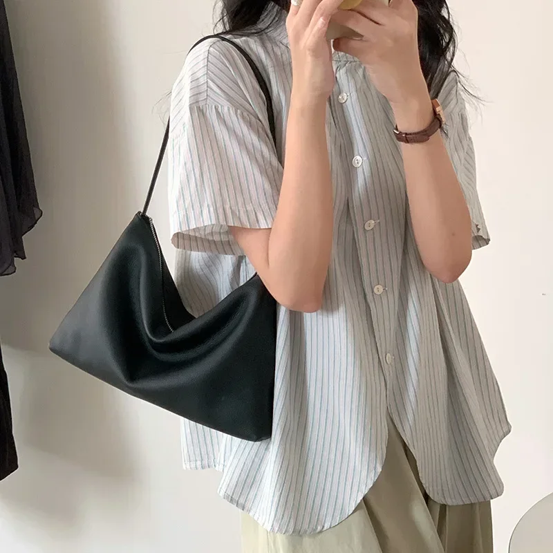 

Women Large Capacity Cowhide Classic Shoulder Bag Female Commute Cow Leather Handbags Ladies Durable Luxury Designer Hobos Bags