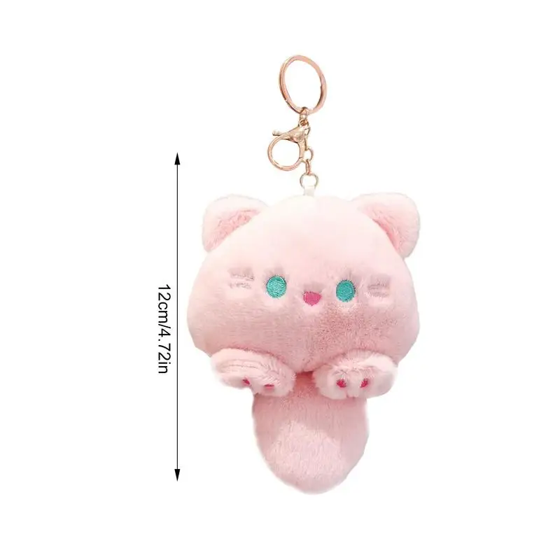 Porte-clés en peluche chat moelleux pour voiture, porte-clés mignon, accessoires de sac à main, pendentif, sac à dos, joprédire