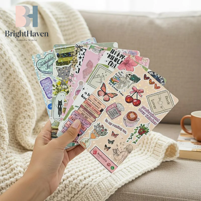 Cartoon Bow Decorative Insert Paper Cards For Transparent Reader Case Tablet Decor Waterproof Scratchresistant Holographic B.H