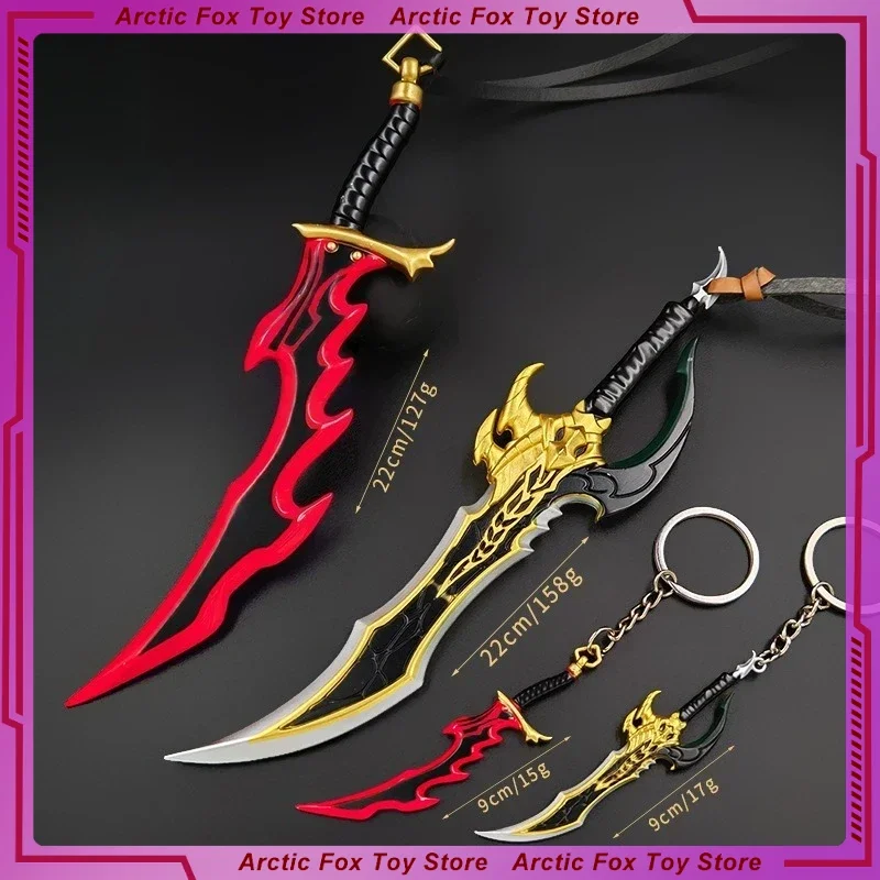 Neue Solo Nivellierung Anime Figur Peripherie Giftige Zähne Metall Modell Waffen und Requisiten Anhänger Schlüsselbund Geburtstag Geschenke Spielzeug