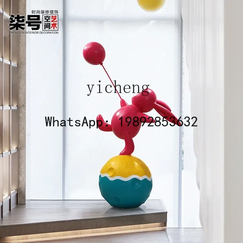 X2  creative large cartoon sculpture decoration hotel lobby fiberglass original handicraft floor ornament